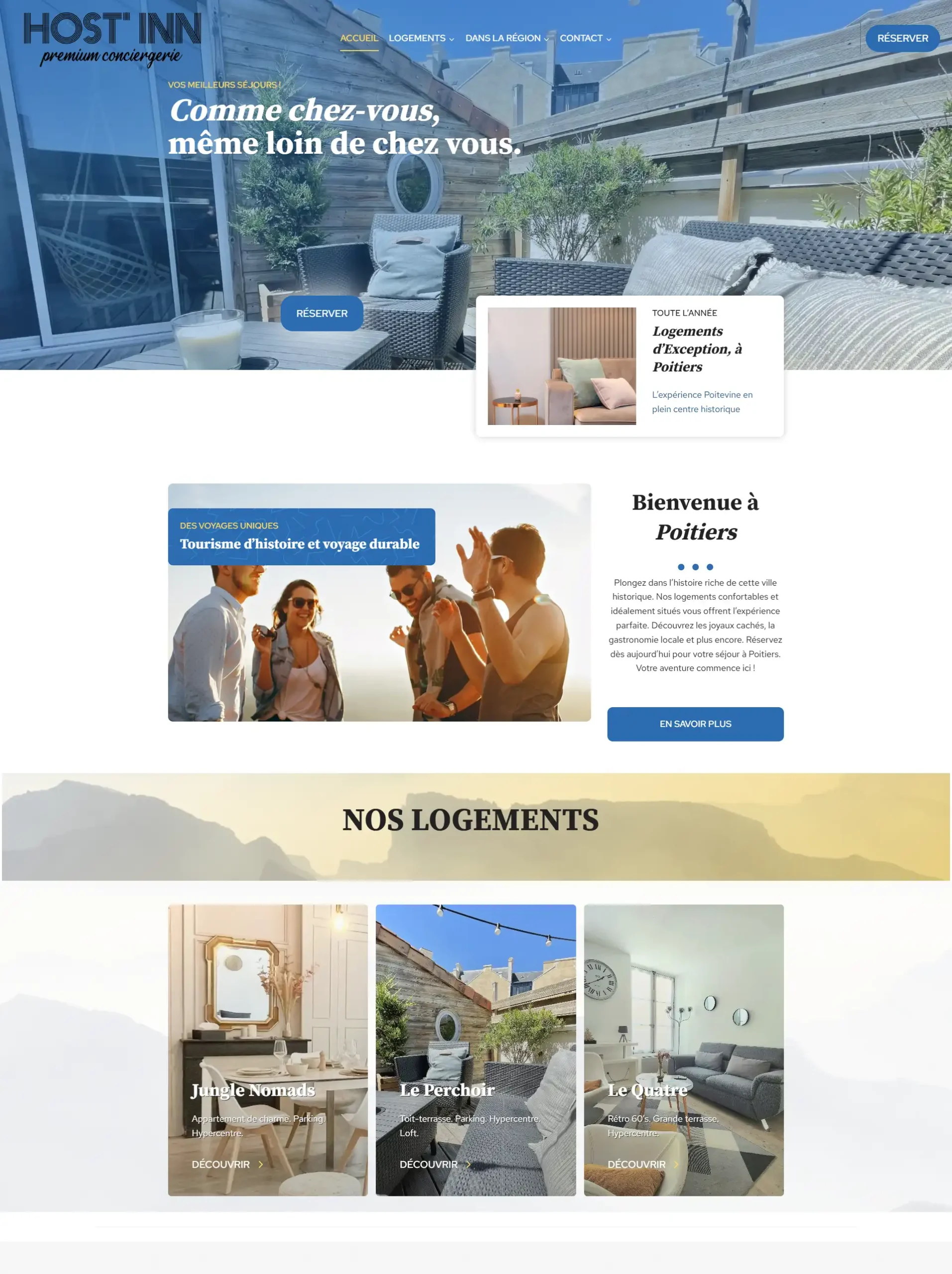 Image du site d'Host'Inn partenaire développant son activité autour de la gestion locative sur Poitiers. Créé par WebGurus sur Poitiers