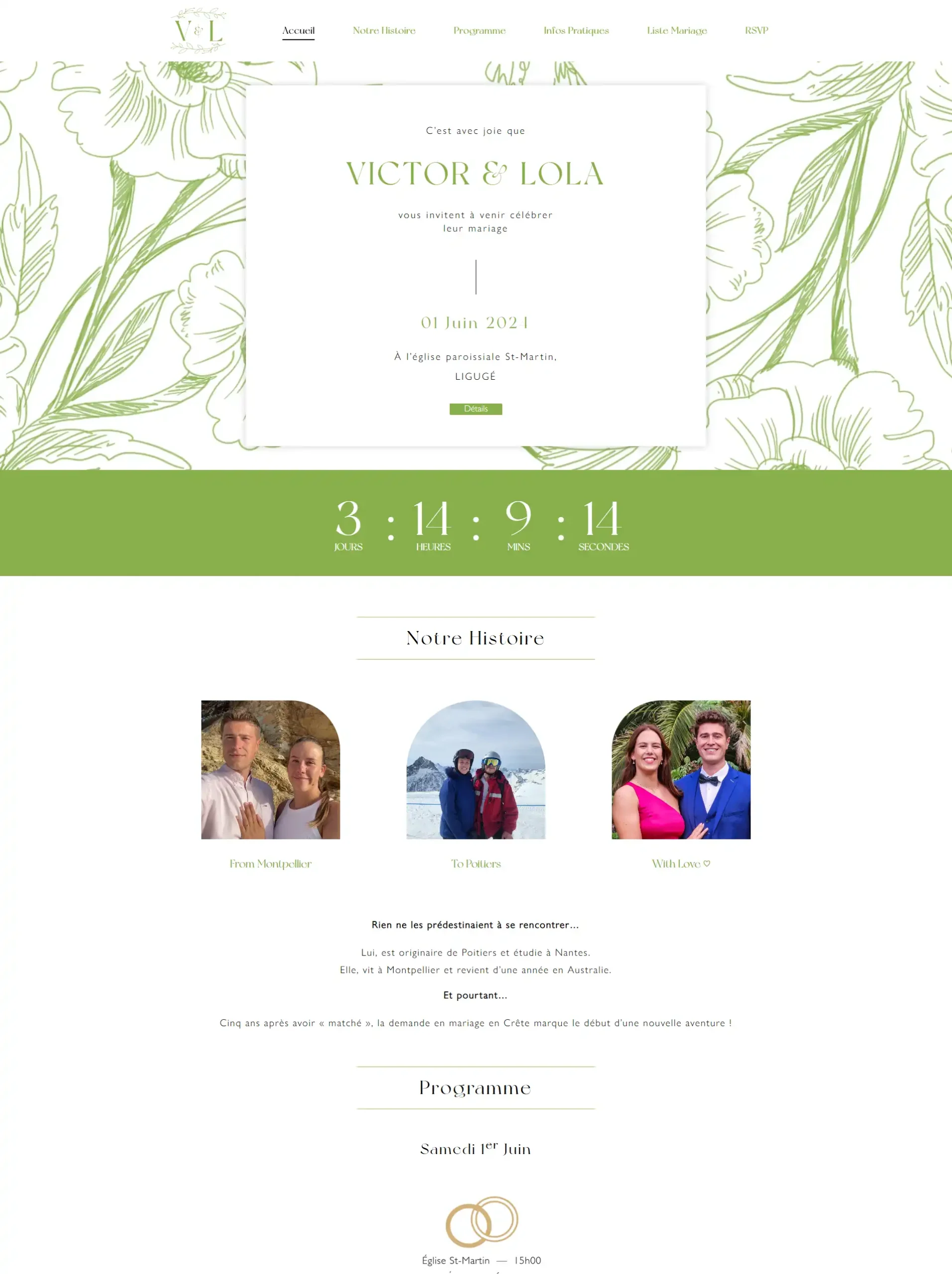 Site de mariage sur Poitiers créé par Webgurus